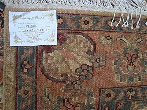 Guleaina Flowral Classic Designed Area Rug Hand Knotted Wool Silk Carpet (6 x 4)'