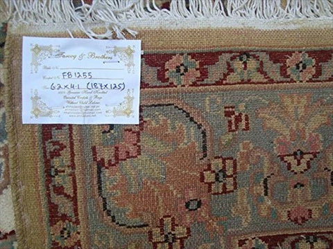 Exclusive Amazed Sarafian Floral Rectangle Area Rug Hand Knotted Wool Silk Carpet (6 X 4)'