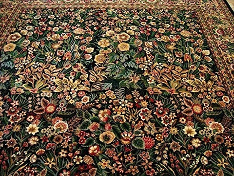 Ahmedani Linen Exclusive Designed Flowers Allover Garden Decorative New Oriental Area Rugs Hand Knotted Fine Wool Carpet (10 x 14)'