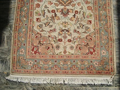 AHMEDANI Classic Medallion Floral Rectangle Area Rug Hand Knotted Wool Silk Carpet (5 x 3)'