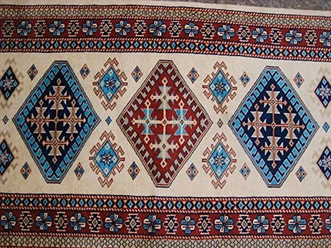 Excellent Kazak Shirvan Kuba Rectangle Wool Carpet Hand Knotted Runner Rug (8.6 x 2.8)'