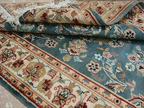Exclusive Flower Ivory Touch Lovely Rectangle Area Rug Hand Knotted Wool Silk Carpet (6 X 4)'