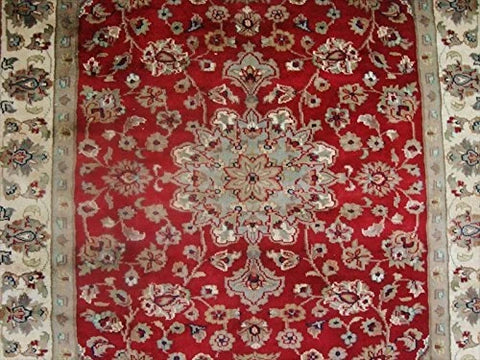 Exclusive Red Floral Lovely Rare Hand Knotted Rug Wool Silk Carpet (6 x 4)'