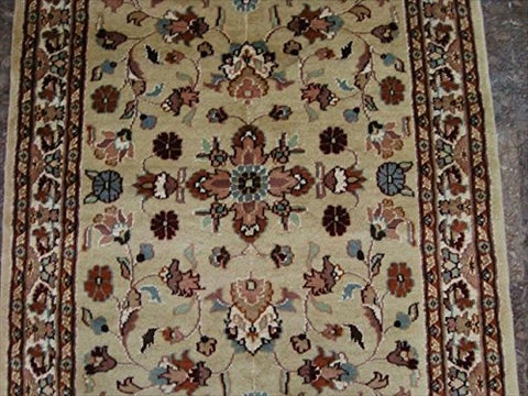 Beige Yellow Ivory Touch Exclusive Oriental Area Rug Hand Knotted Wool Silk Carpet (5 x 3)'