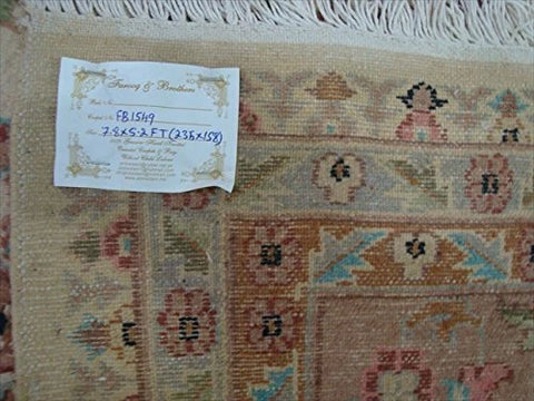 Jhoomar Mehrab Floral Vase Guldasta Hand Knotted Area Rug Wool Silk Carpet (8 x 5)'