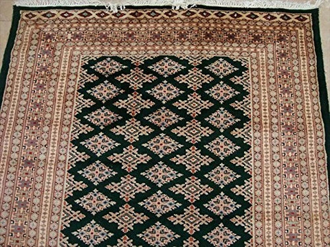 Awesome Green Jaldar Abstract Area Rug Hand Knotted Wool Silk Carpet (8 x 5)'