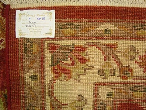 Chobi Zeigler Mahal Exclusive Designed Rare Vege Dyed Area Rugs Hand Knotted Carpet (7.4 x 5.6)'