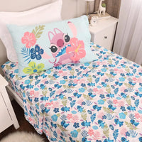 Disney Lilo & Stitch 3 Piece Twin Bedding Sheet Set for Kids - Flat Sheet, Fitted Sheet and Pillowcase