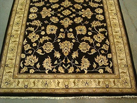 Excellent Black Chobi Zeigler Mahal Vege Dyed Area Rugs Hand Knotted Carpet (7.11 x 5.8)'