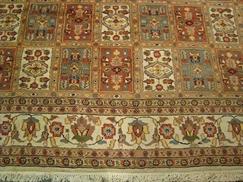 Bakhtiari Pestal Flower All Over Excellent Designed Area Rug Hand Knotted Silk Wool Carpet (12.1 x 9.1)'
