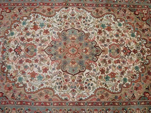 Awesome Gultarash Medallion Rectangle Area Rugs Wool Silk Hand Knotted Carpet (6 x 4)'