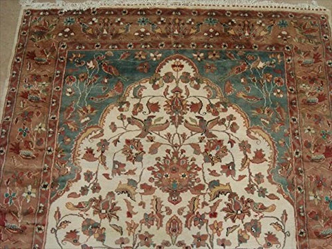 Exclusive Tree of Life Bird Jungle Hand Knotted Area Rug Wool Silk Carpet (9 x 6)'