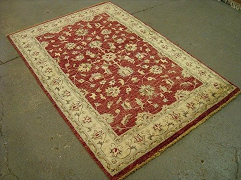 Chobi Mahal Zeigler Exclusive Vege Dyed Area Rug Hand Knotted Wool Carpet (5.11 x 4.1)'