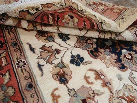 Kash Ivory Medallion Floral Gorgeous Designed Rectangle Area Rug Wool Silk Hand Knotted Carpet (6 x 4)'