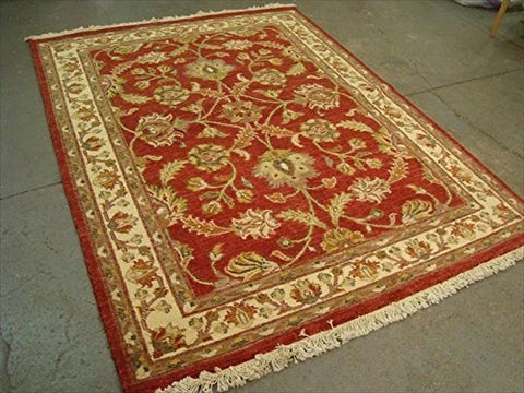 Chobi Zeigler Mahal Exclusive Designed Rare Vege Dyed Area Rugs Hand Knotted Carpet (7.4 x 5.6)'