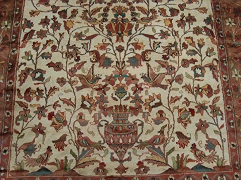 Exclusive Tree of Life Bird Jungle Hand Knotted Area Rug Wool Silk Carpet (9 x 6)'