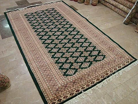 Awesome Green Jaldar Abstract Area Rug Hand Knotted Wool Silk Carpet (8 x 5)'