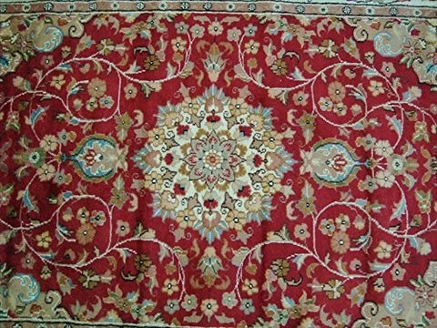 Love Beauty Floral Oriental Area Rug Hand Knotted Wool Silk Carpet (6 x 4)'