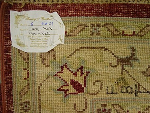 Chobi Mahal Zeigler Exclusive Vege Dyed Area Rug Hand Knotted Wool Carpet (5.11 x 4.1)'