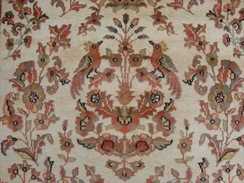 Love Birds Baagh Garden Peace Live Animals Area Rugs Hand Knotted Wool Silk Carpet (6 x 4)'
