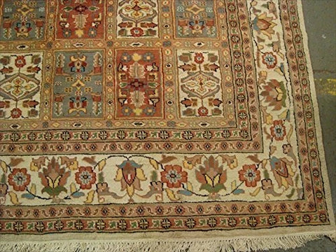 Bakhtiari Pestal Flower All Over Excellent Designed Area Rug Hand Knotted Silk Wool Carpet (12.1 x 9.1)'