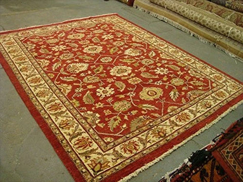 Exclusive Rare Chobi Mahal Zeigler Vege Dyed Traditional Area Rug Hand Knotted Carpet (9.7 x 7.11)'