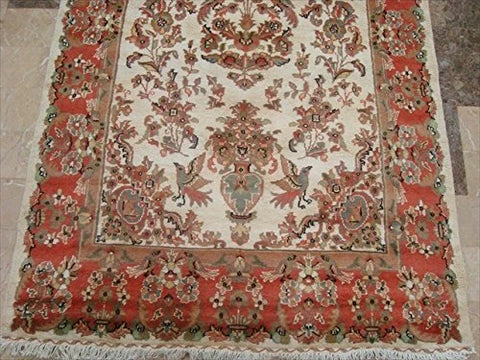Love Birds Baagh Garden Peace Live Animals Area Rugs Hand Knotted Wool Silk Carpet (6 x 4)'