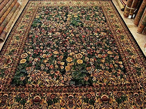 Ahmedani Linen Exclusive Designed Flowers Allover Garden Decorative New Oriental Area Rugs Hand Knotted Fine Wool Carpet (10 x 14)'