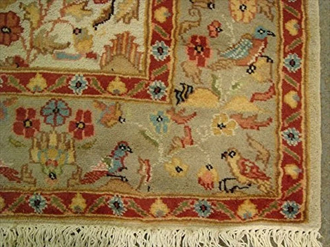 Exclusive Tree of Life Birds All Over Floral Designed Brand New Area Rugs Silk Wool Hand Knotted Carpet (6 x 4)'