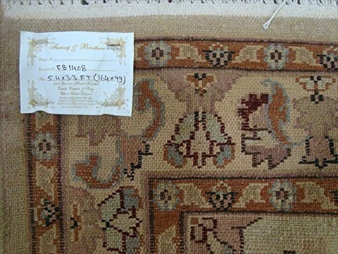 Beige Yellow Ivory Touch Exclusive Oriental Area Rug Hand Knotted Wool Silk Carpet (5 x 3)'