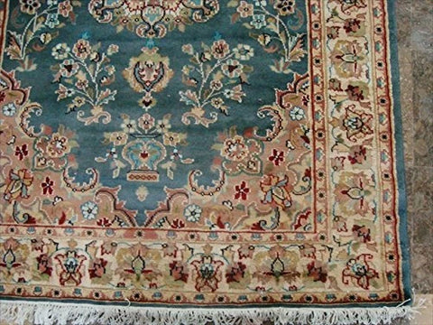 Exclusive Flower Ivory Touch Lovely Rectangle Area Rug Hand Knotted Wool Silk Carpet (6 X 4)'