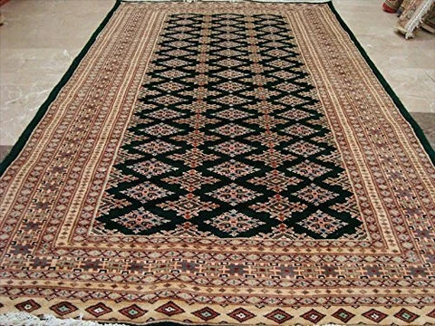 Awesome Green Jaldar Abstract Area Rug Hand Knotted Wool Silk Carpet (8 x 5)'