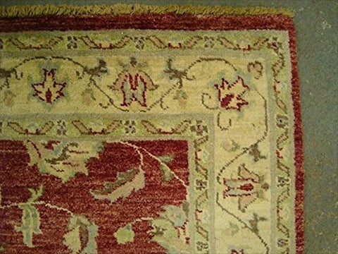 Chobi Mahal Zeigler Exclusive Vege Dyed Area Rug Hand Knotted Wool Carpet (5.11 x 4.1)'