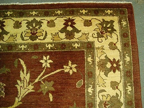 Exclusive Chobi Zeigler Mahal Rectangle Area Rug Vege Dyed Hand Knotted Carpet (9.1 x 6.1)'