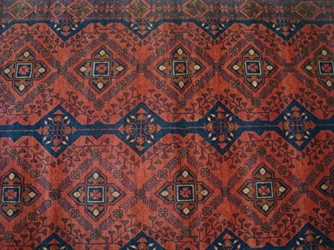 Exclusive Afghan Khal Muhamadi Dark Red Rectangle Area Rug Hand Knotted Wool Carpet (6.5 x 4.0)'