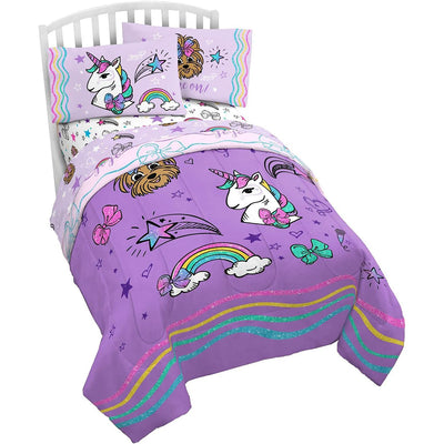 JoJo Siwa 'Sparkle Shine' Twin/Full Reversible Comforter – Kids Bedding with Unicorn & BowBow – 72