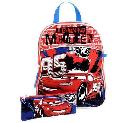 Disney Cars Mini Backpack with Pencil Case - 11 Inch School Bag for Kids