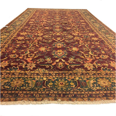 Ahmedani Linen Excellent Designed Bijare Rectangle Area Rugs Hand Knotted Oriental Hand Spun Ghazni Wool Carpet (12 x 18)'
