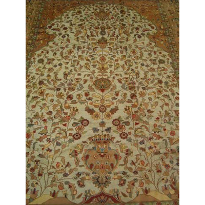AHMEDANI Mehrab Vase Life Floral Exclusive Designed Rectangle Area Rug Wool Silk Hand Knotted Carpet (10.2 x 7.3)'