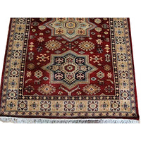 Shirvan Kuba Caucasion Geometric Fine Veg Dye Hand Knotted Rug Carpet (6 x 4)'