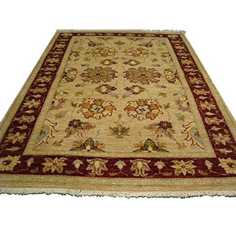 Exclusive Rare Chobi Veg Dyed Mahal Zeiglar Rectangle Area Rug Hand Knotted Carpet (5.8 x 4.2)'