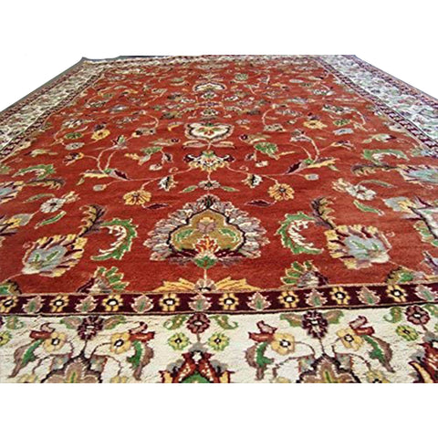Exclusive Fire Flies Designed Copper Ivory Rectangle Area Rug Wool Silk Hand Knotted Carpet (9 X 6)'