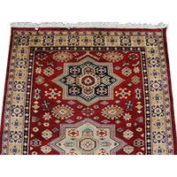 Shirvan Kuba Caucasion Geometric Fine Veg Dye Hand Knotted Rug Carpet (6 x 4)'