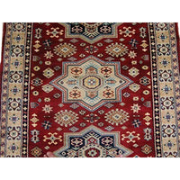 Shirvan Kuba Caucasion Geometric Fine Veg Dye Hand Knotted Rug Carpet (6 x 4)'