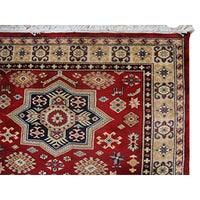 Shirvan Kuba Caucasion Geometric Fine Veg Dye Hand Knotted Rug Carpet (6 x 4)'