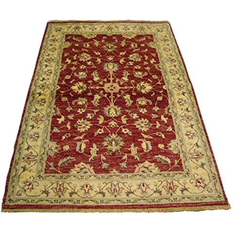 Chobi Mahal Zeigler Exclusive Vege Dyed Area Rug Hand Knotted Wool Carpet (5.11 x 4.1)'
