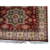 Shirvan Kuba Caucasion Geometric Fine Veg Dye Hand Knotted Rug Carpet (6 x 4)'