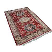 Shirvan Kuba Caucasion Geometric Fine Veg Dye Hand Knotted Rug Carpet (6 x 4)'