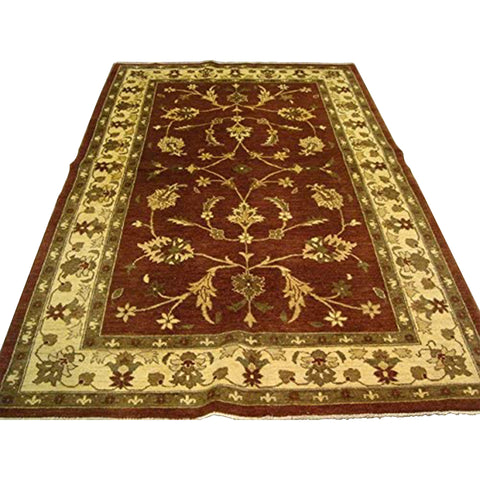 Exclusive Chobi Zeigler Mahal Rectangle Area Rug Vege Dyed Hand Knotted Carpet (9.1 x 6.1)'