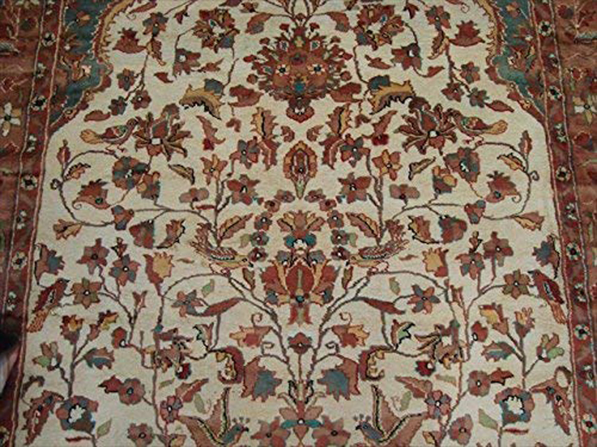 Exclusive Tree of Life Bird Jungle Hand Knotted Area Rug Wool Silk Carpet (9 x 6)'